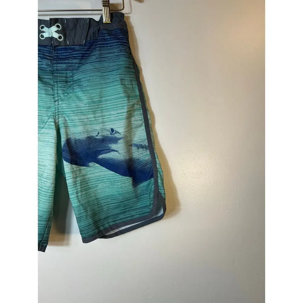 ART CLASS Boy’s Shark Adjustable Waist Swim Trunks / Size: 14